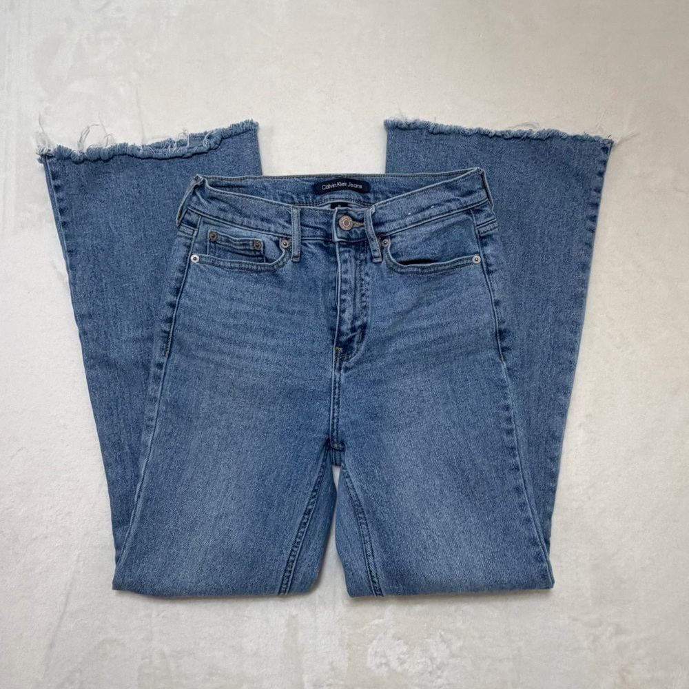 Calvin‎ Klein Jeans Medium Blue Super High-rise Flare Jeans